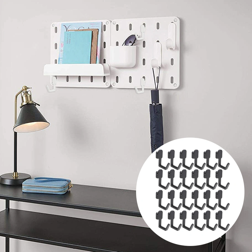 24Pcs Plastic Pegboard Hooks J Shape Pegboard Hook Peg Board Tool Organizer