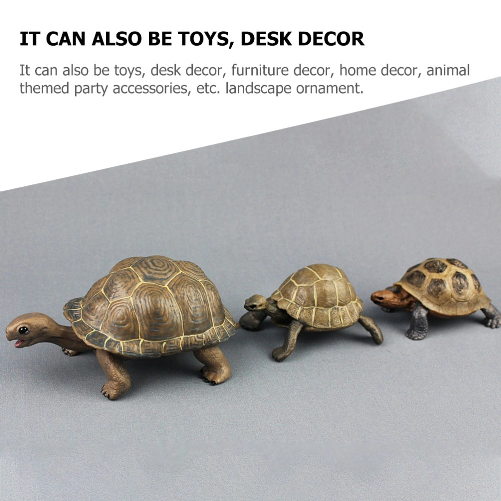 2Pcs Tabletop Tortoise Figurine Standing Animal Model Photography Tortoise Model Kids Tortoise Statue