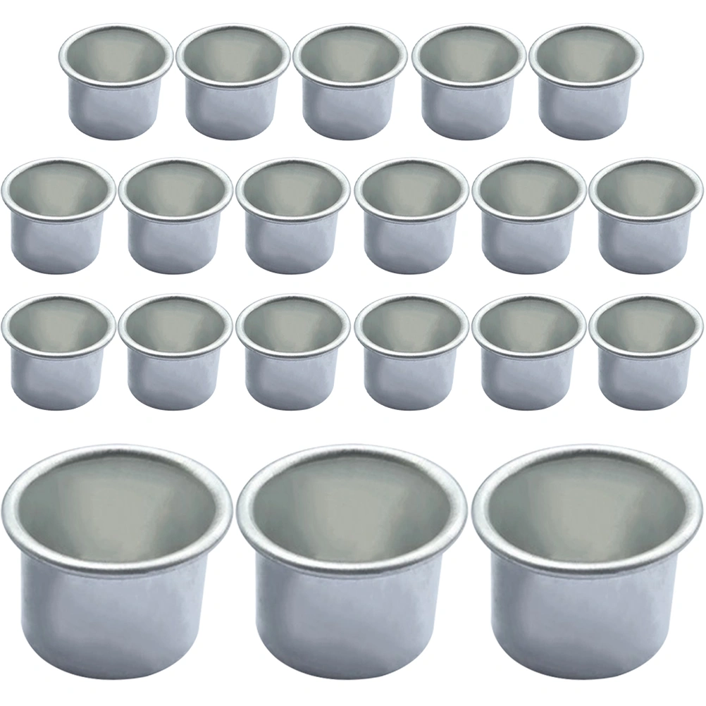 20Pcs DIY Scented Candle Cups Alloy Taper Candle Holder Metal Wax Candle Cups Candle Container