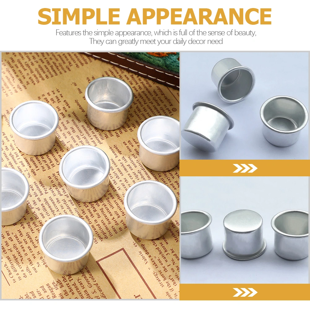 20Pcs DIY Scented Candle Cups Alloy Taper Candle Holder Metal Wax Candle Cups Candle Container
