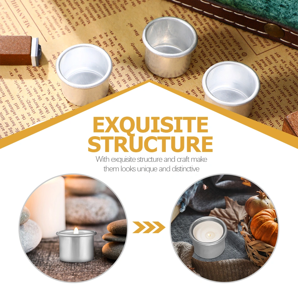 20Pcs DIY Scented Candle Cups Alloy Taper Candle Holder Metal Wax Candle Cups Candle Container