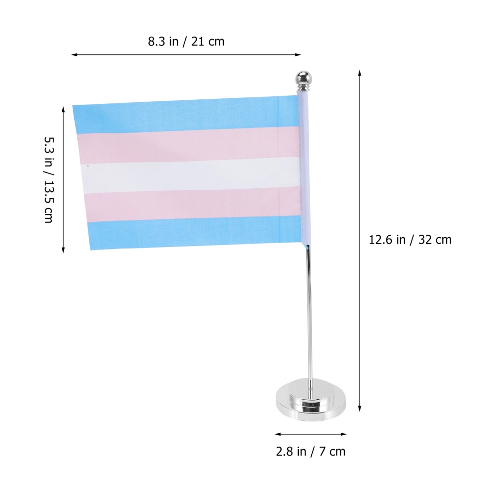 1 Set Homosexual Table Flag Rainbows Pride Table Desk Flag with Stand Base Table Desk Flag Ornament