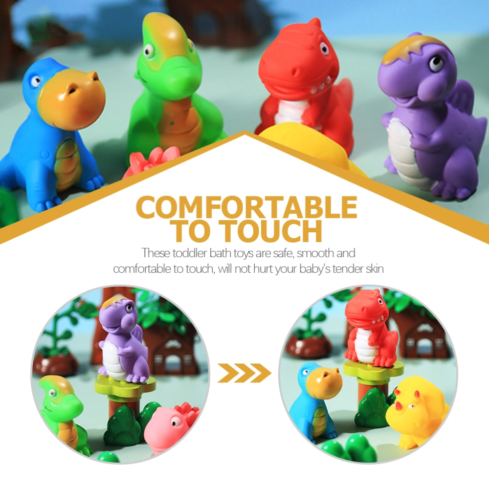 12Pcs Adorable Bath Toys Interesting Squeeze Toys Household Dinosaur Playthings