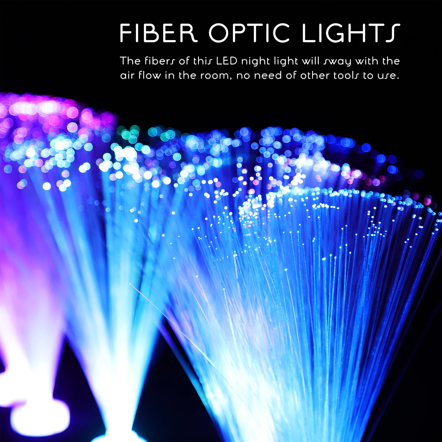 12pcs Fiber Optic Lights Color Changing LED Lamp Party Decorative Fiber Optic Lamps