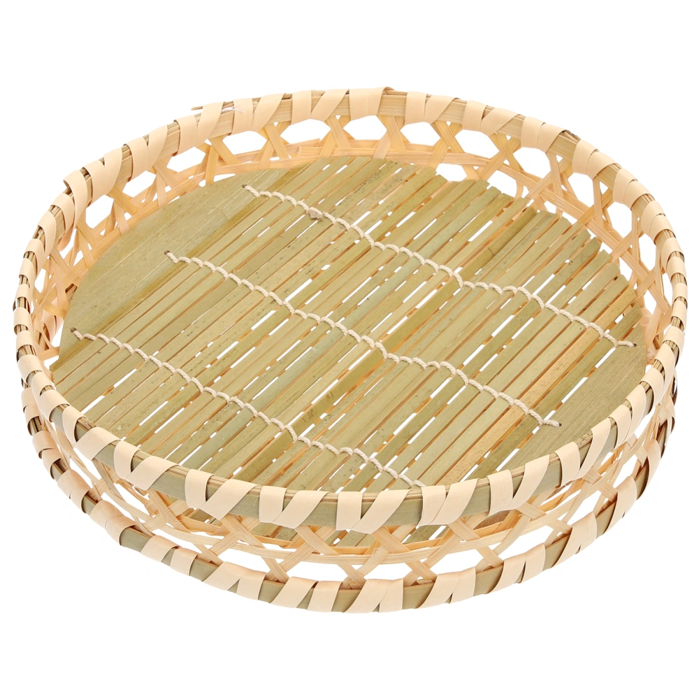 Woven Basket Bamboo Fruit Basket Decorative Sundries Basket Weaving Vegetable Container