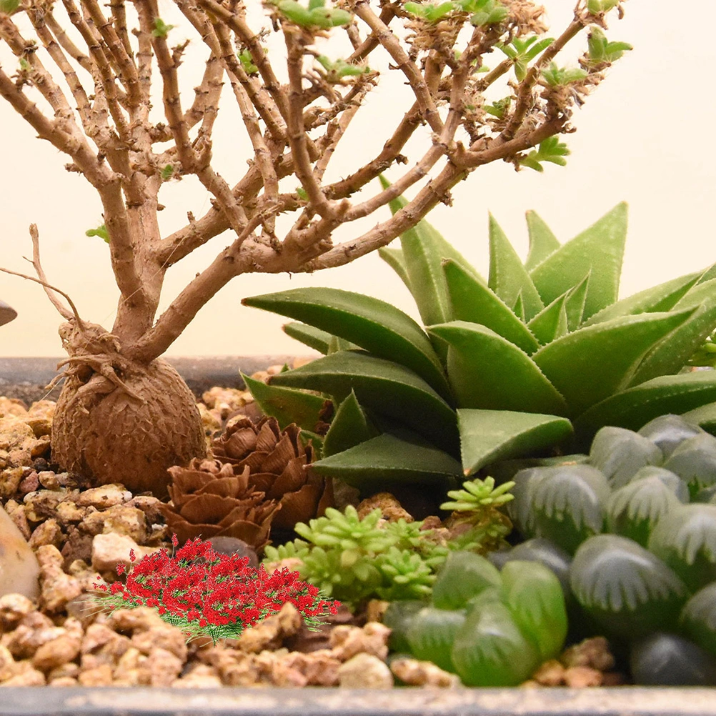 2 Boxes of Resin Static Flower Tufts Model Grass Tufts Artificial Flower Cluster Miniature Railway Scenery
