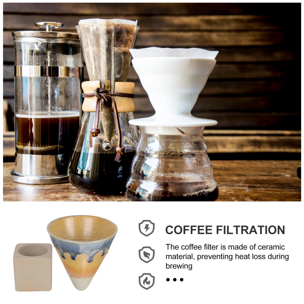 1 Set Household Coffee Filter Pour-over Coffee Dripper Delicate Coffee Cone(200ml)