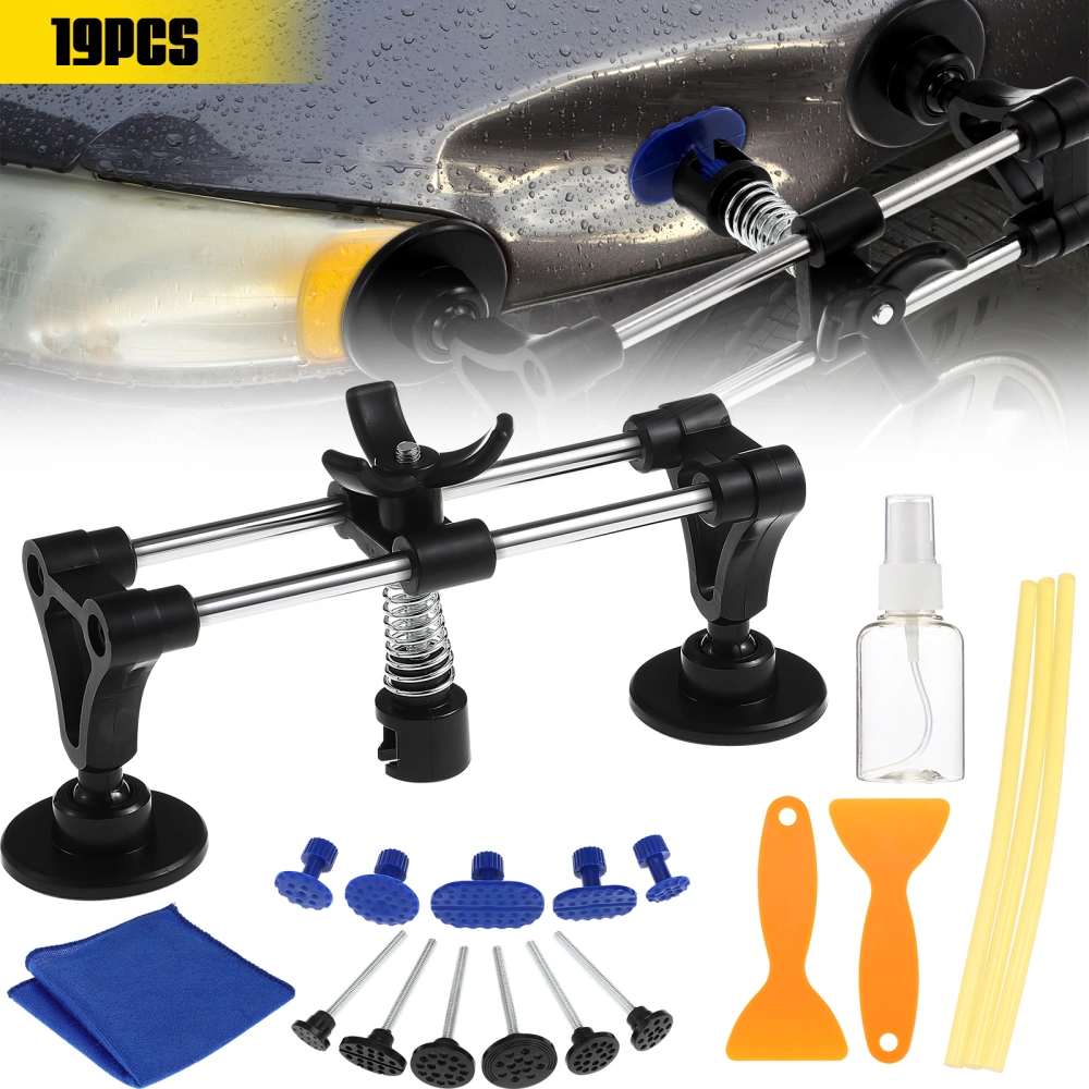 Auto Body Dent Puller Kit Double Pole Bridge Puller with Puller Tabs Powerfully Pops Car Dents and Other Metal Surface Dents