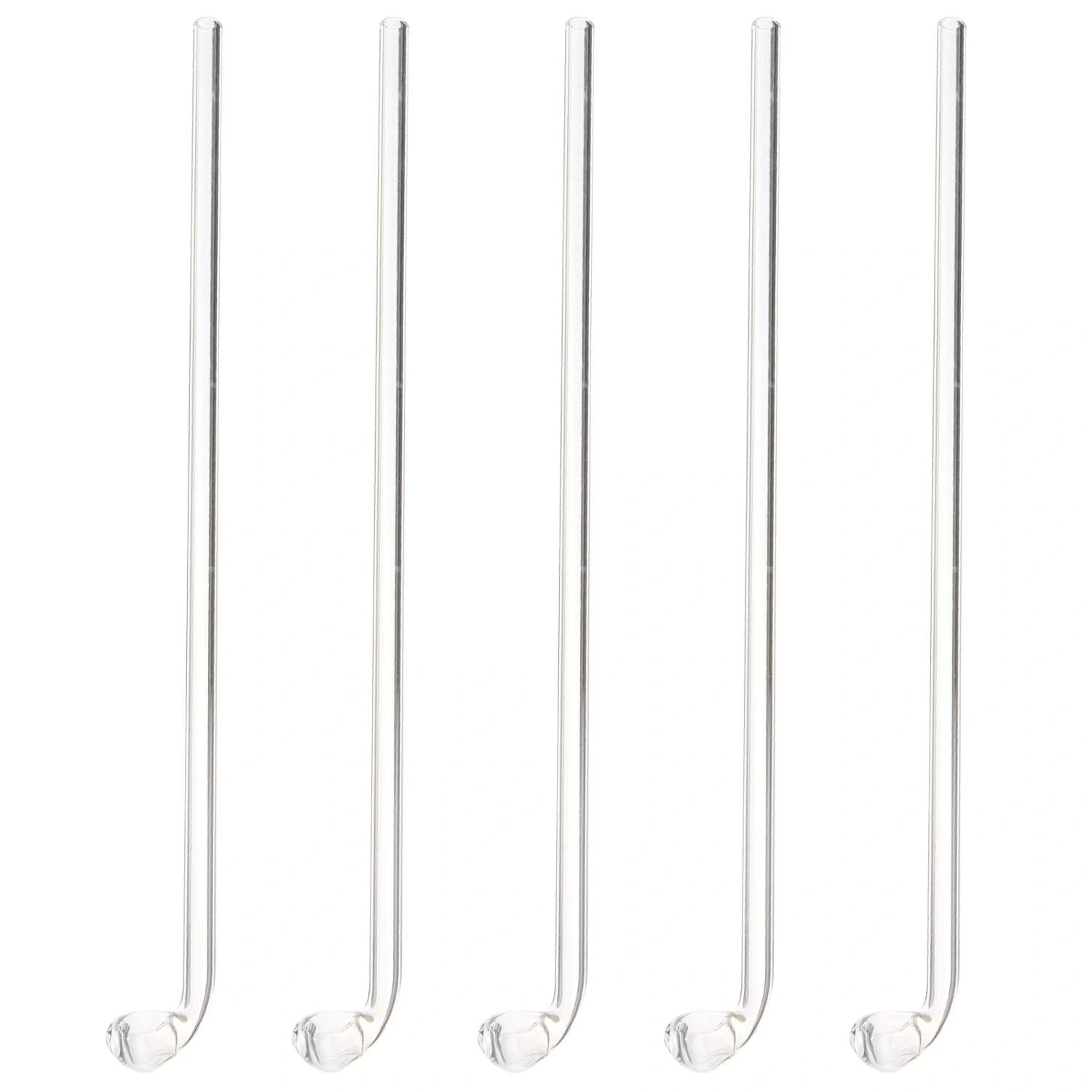 5pcs Laboratory Burning Spoons Glass Combustion Spoons Transparent Spoons