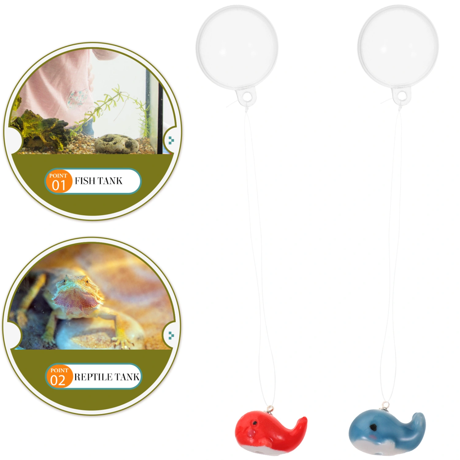 2Pcs Fish Tank Floating Marine Animal Decors Fish Tank Floating Decors Floating Fish Tank Accessories