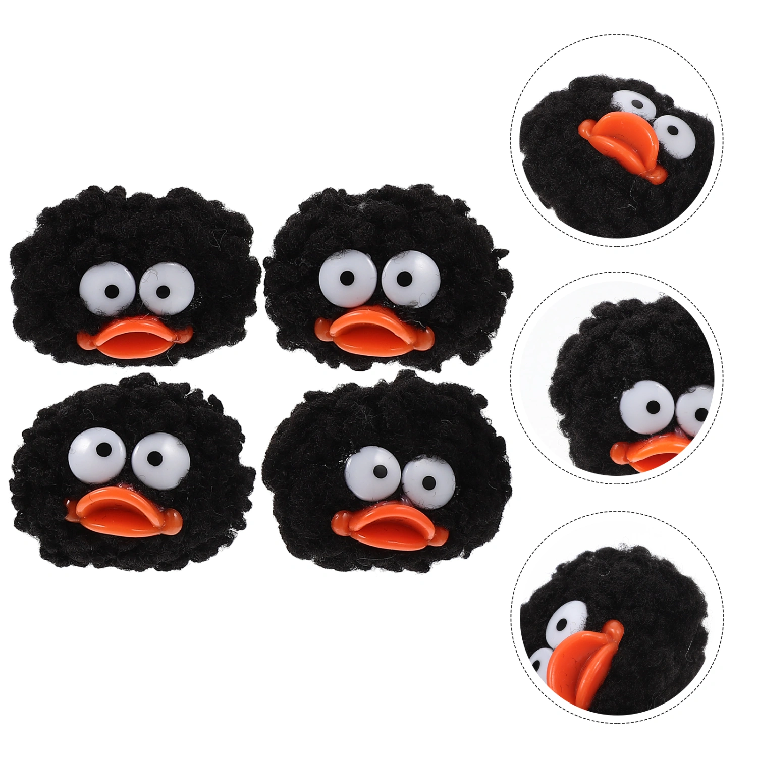 4pcs Pompom Balls Diy Crafts Cartoon Pom Poms Clothing Diy Arts Crafts Shoe Charms