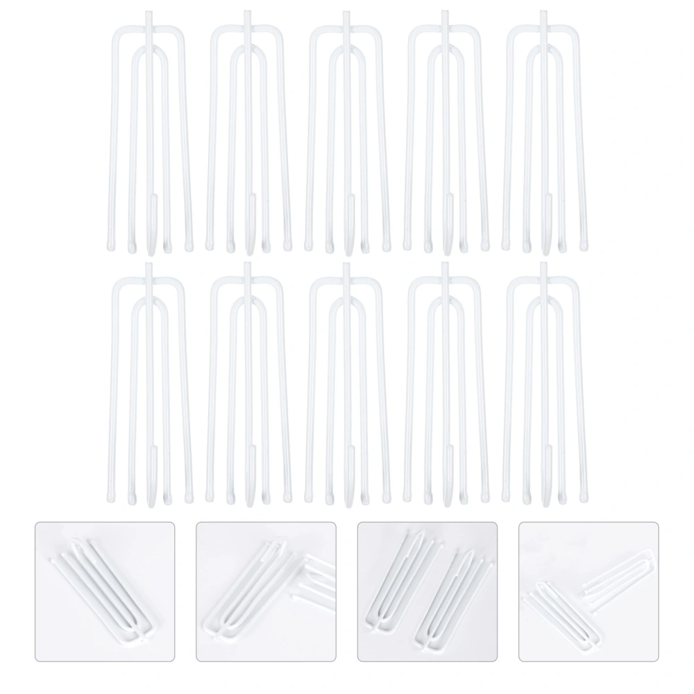 30pcs Stainless Steel Curtain Hooks Drapery Hooks Stainless Curtain Pleat Tape Hooks