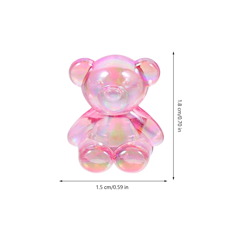 100Pcs DIY Spacer Beads Acrylic Bear Beads Loose Beads for Jewelry Necklace Making Mixed Color