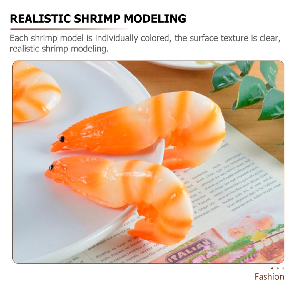 4Pcs Food Models Artificial Shrimp Decorations Photo Props Realistic Shrimp Decors