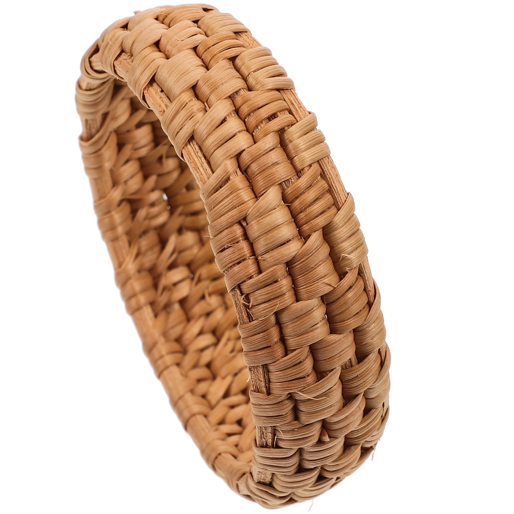 Rattan Woven Bangle Chunky Bracelet Bohemia Bangle Bracelet Wrist Bangle for Women