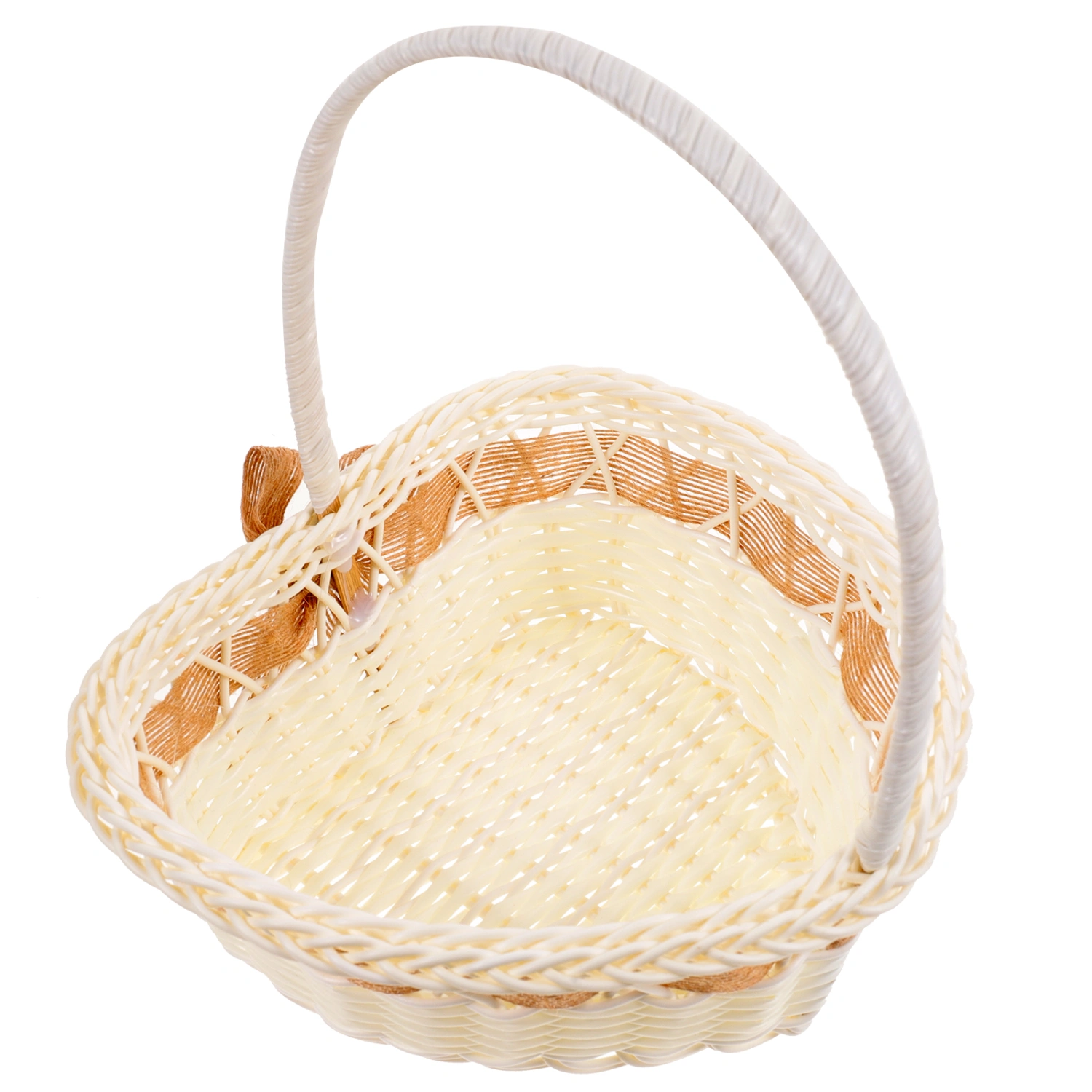 Flower Girl Basket Wedding Party Heart Shape Petal Basket Container Versatile Fruit Basket
