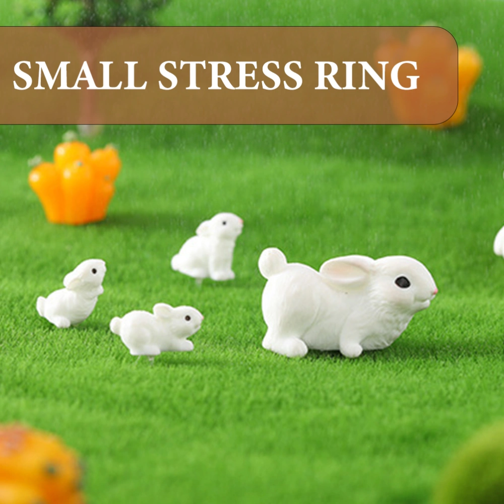 16pcs Miniature Rabbit Statues Bunny Statues Animal Decor Diy Rabbit Ornaments