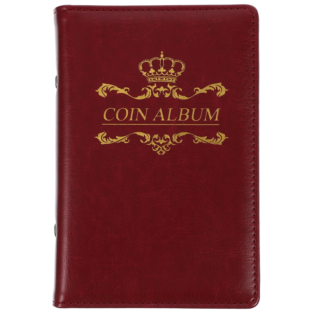 Coin Collection Book PU Cover Coin Album Decorative Coin Storage Book Coin Collection Organizer