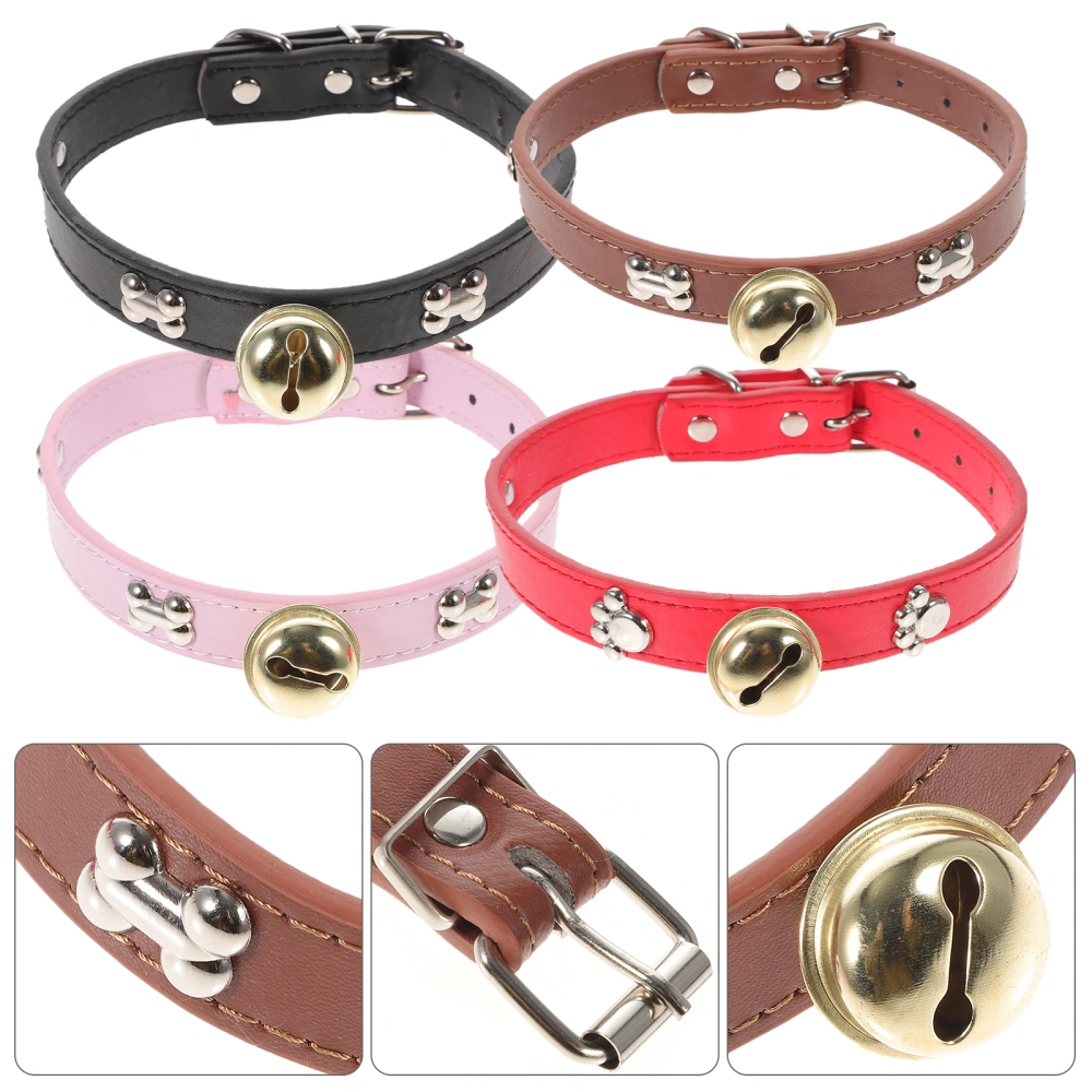 4pcs Sheep Collars Adjustable Cow Horse Collars Anti-lost Livestock Collars with Bells