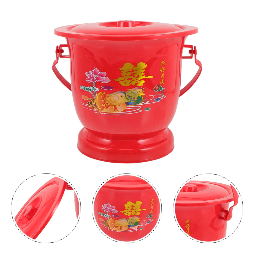 Household Chamber Pot Plastic Potty Spittoon Urine Pot Wedding Accessory for Elderly People