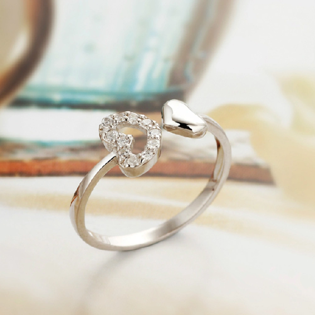 2pcs Heart Ring Finger Ring Opening Ring Decorative Ring Women Ring Jewelry