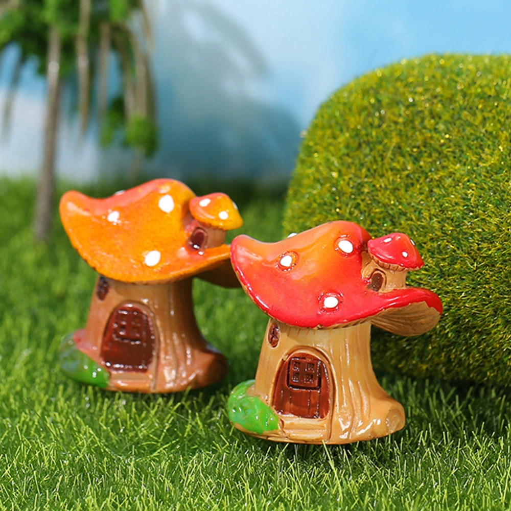 4pcs Fairy Mushroom Figurine Bonsai Landscape Garden Mushroom Statue Tiny Figurines