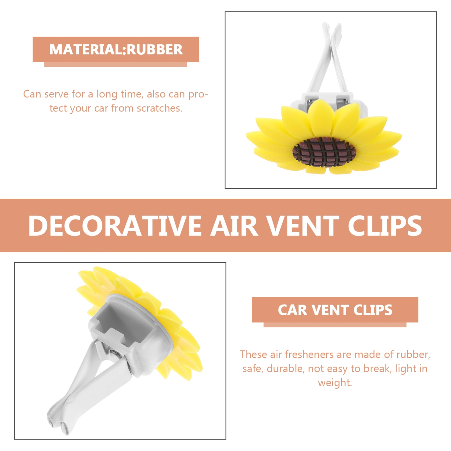 4pcs Sunflower Auto Decoration Car Vent Clip Car Diffuser Vent Clip Car Decor