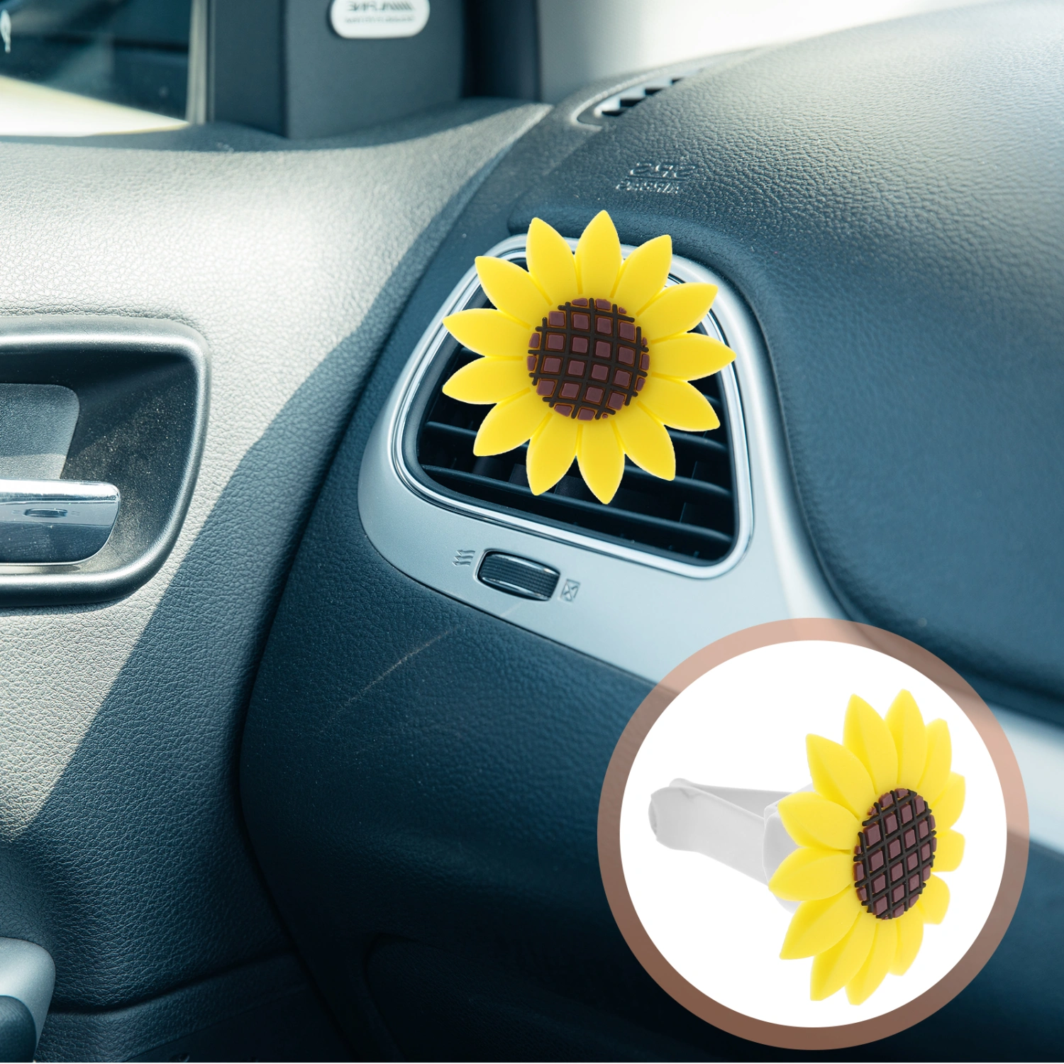 4pcs Sunflower Auto Decoration Car Vent Clip Car Diffuser Vent Clip Car Decor