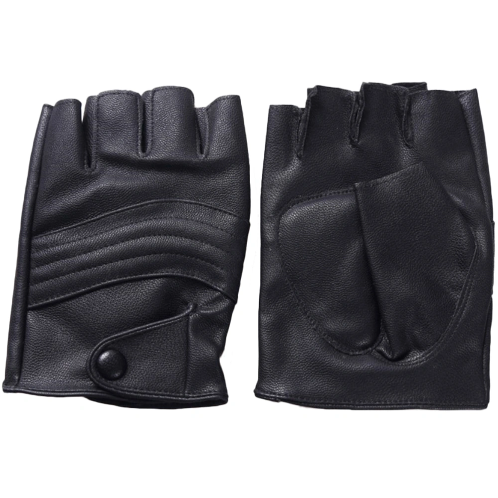 1 Pair Gym Workout Gloves Anti-slip Gloves Fingerless Cycling Gloves Motorbike Cycling Gloves