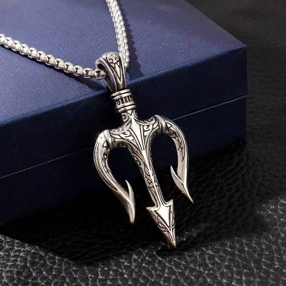 Trident Necklace Greek Necklace Pendant Necklace Birthday Gift for Boyfriend