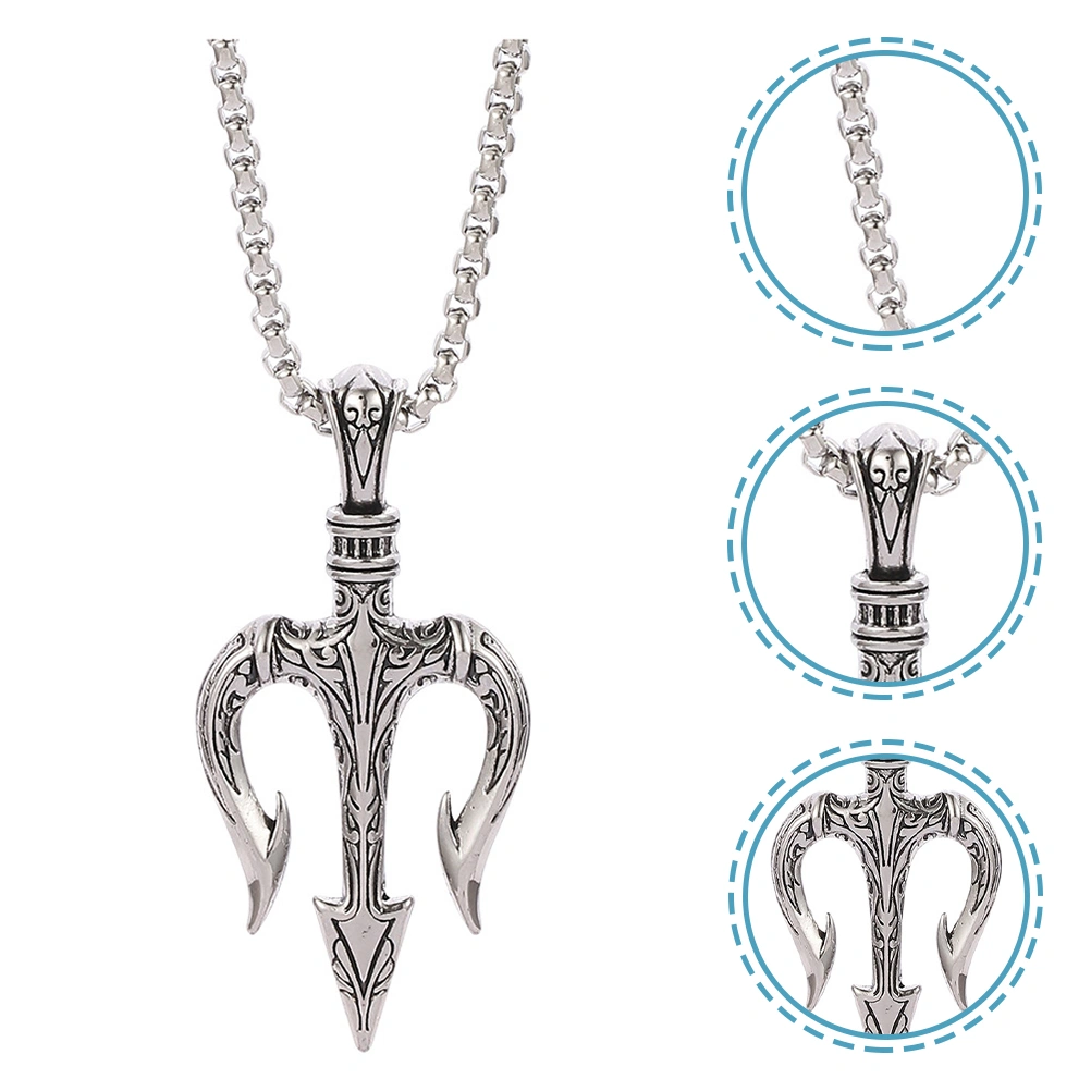 Trident Necklace Greek Necklace Pendant Necklace Birthday Gift for Boyfriend