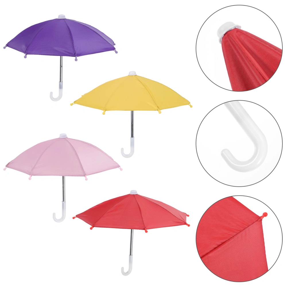 4pcs Small Phone Sunshade Riding Small Umbrella Universal Phone Sunshade Umbrella