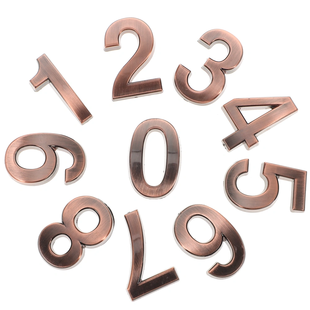 10pcs House Numbers Address Numbers Adhesive Door Numbers Hotel Door Numbers (0-9)