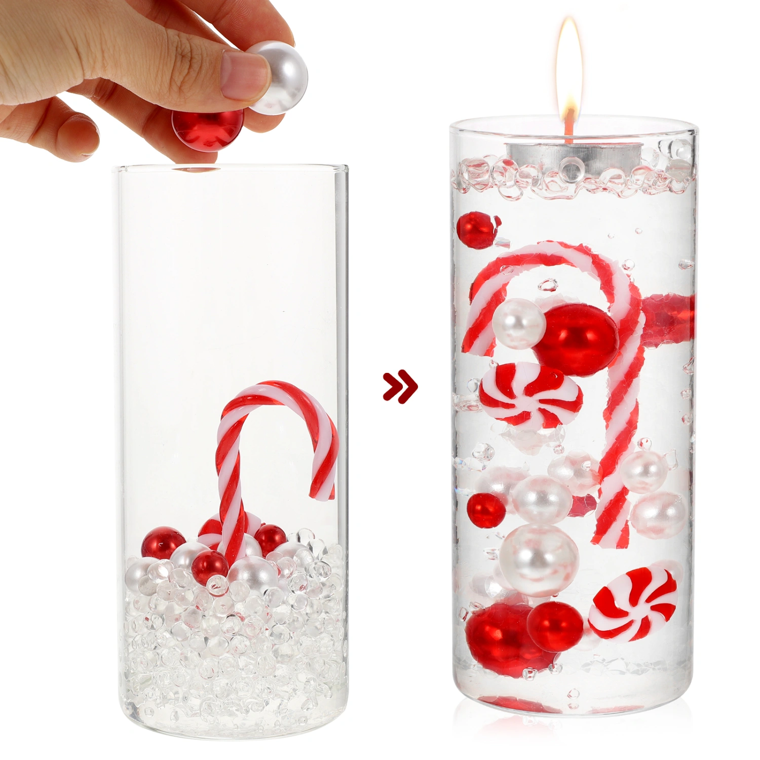 1 Set Christmas Vase Filler Pearl Floating Pearls Christmas Vase Filler Ornaments