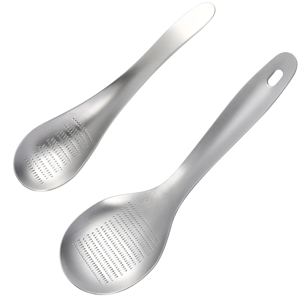 2 Pcs Stainless Steel Garlic Ginger Graters Spoon-shaped Fruits Root Vegetable Graters Grinders Spoons Kitchen Tools