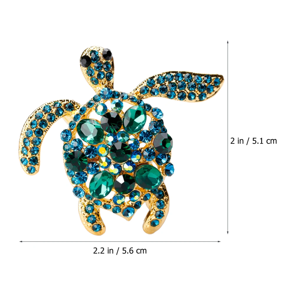 Turtle Pin Rhinestone Clothes Pin  Animal Lapel Pin Metal Brooch for Hat Shirt