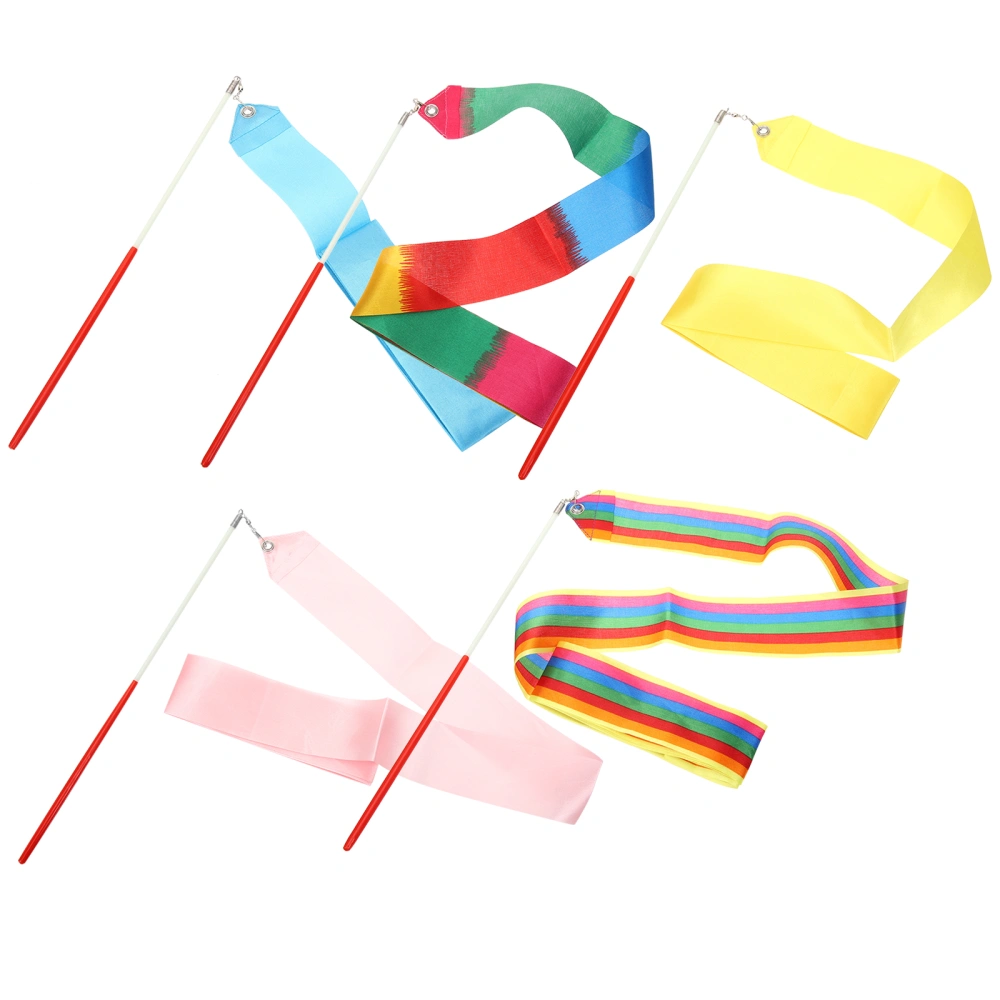 5Pcs Dance Ribbons Stage Performance Gymnastics Ribbons Decorative Dance Streamers