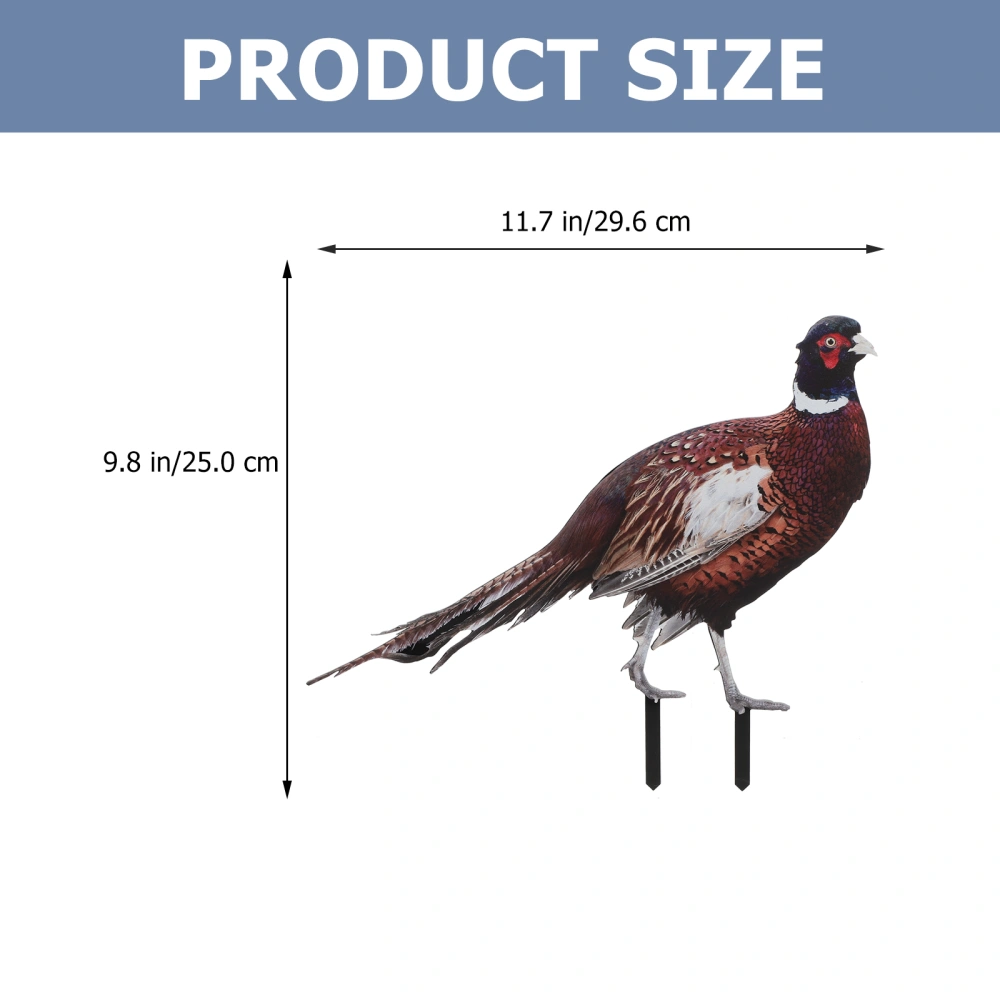 Pheasant Garden Stake Decoration Ground Insert Lifelike Pheasant Sculpture Acrylic Animal Stake