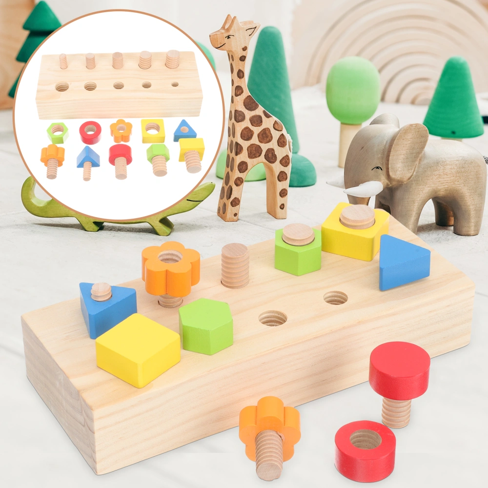 1 Set Colorful Wooden Nut Screw Disassembly Toys Kids Early Educational Toy