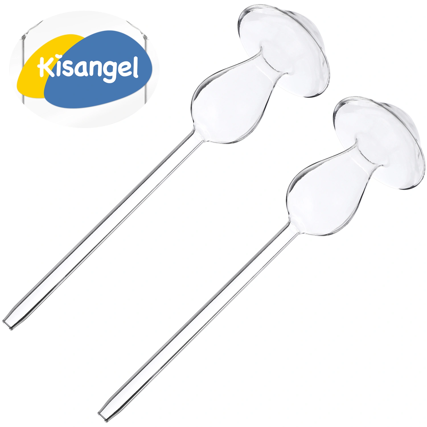2 Pcs Self Watering Globes Mushroom Shape Clear Glass Plant Water Devices for Indoor Outdoor Plants