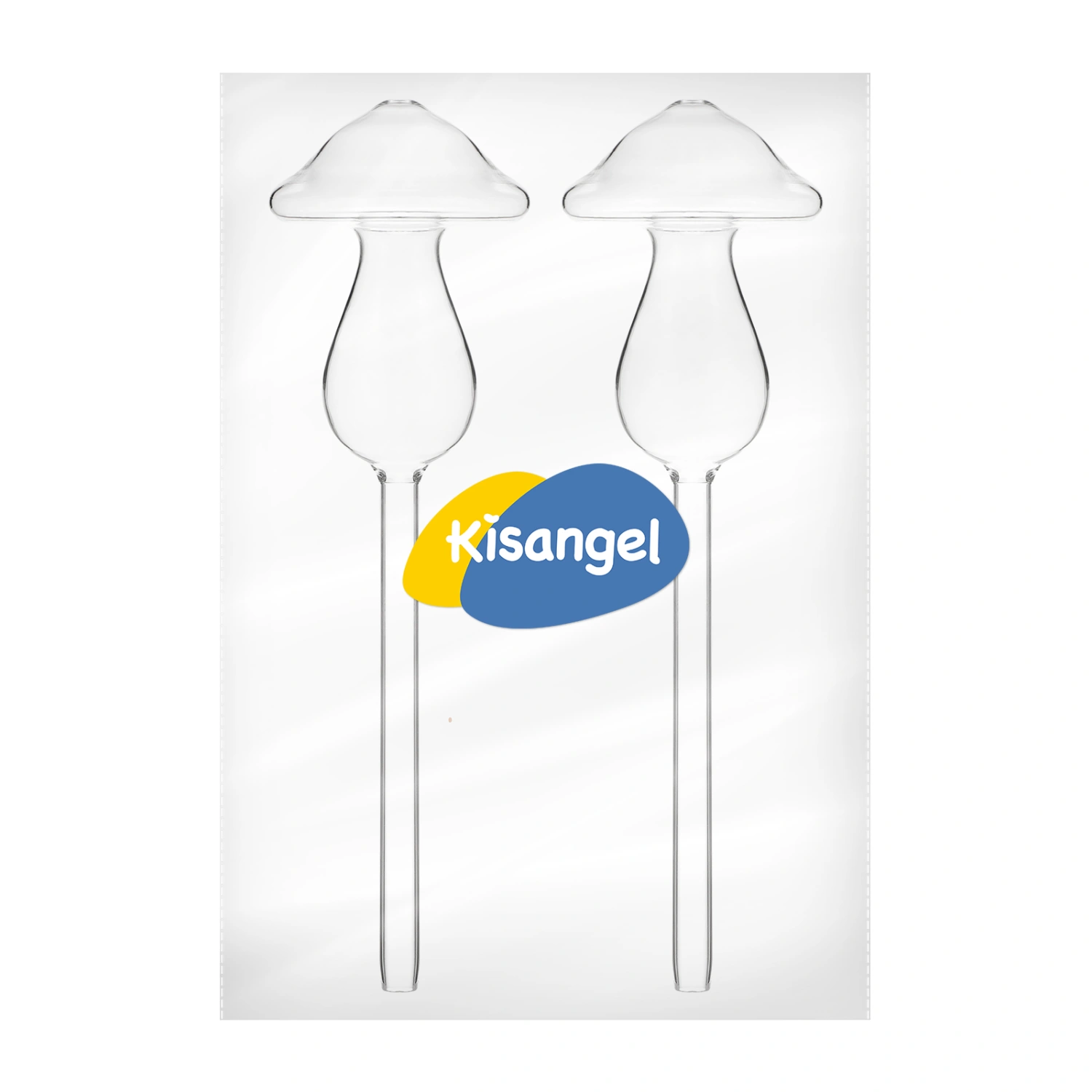 2 Pcs Self Watering Globes Mushroom Shape Clear Glass Plant Water Devices for Indoor Outdoor Plants