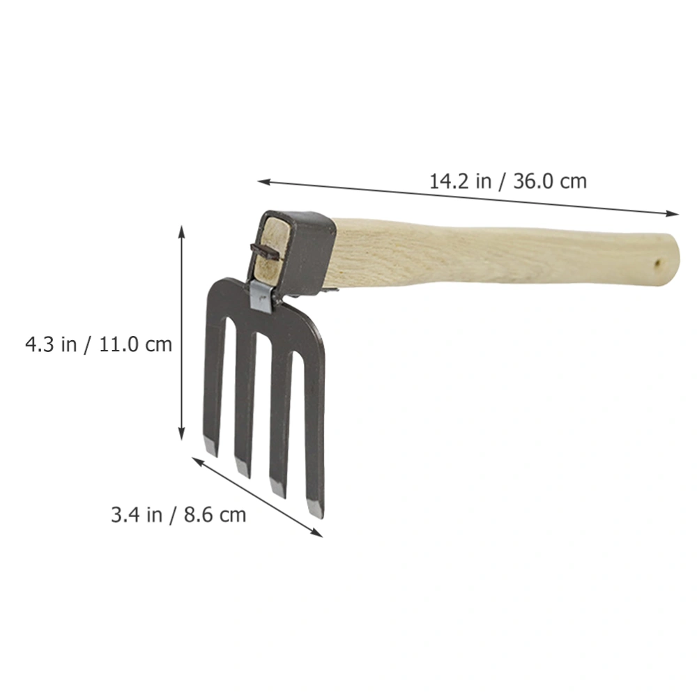 Garden Rake Garden Tool Wooden Handle Steel Rake Practical Small Rake Gardening Rake