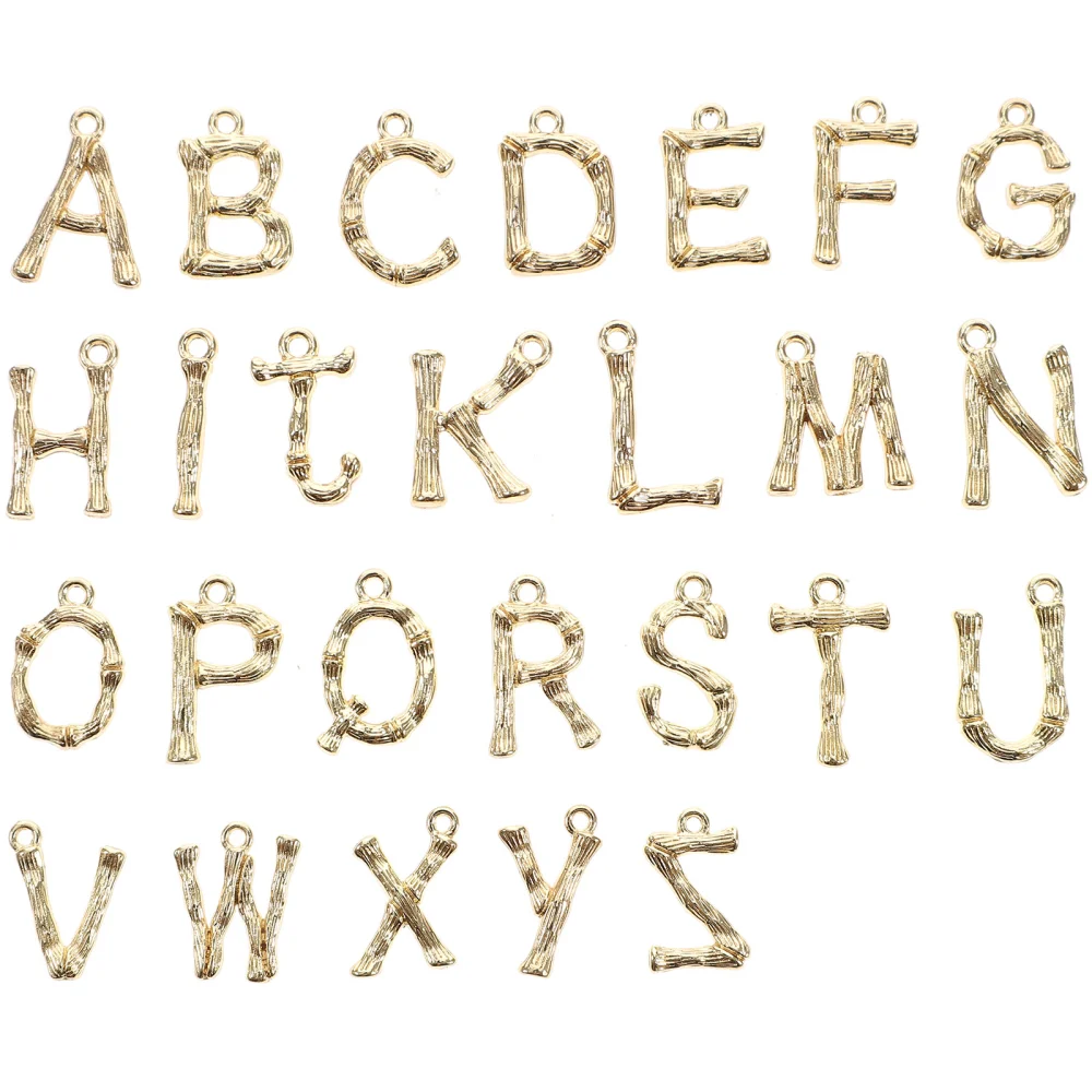 26pcs Alloy Letter Charms Metal Alphabet Charms Jewelry Making Charms Diy Jewelry Supplies