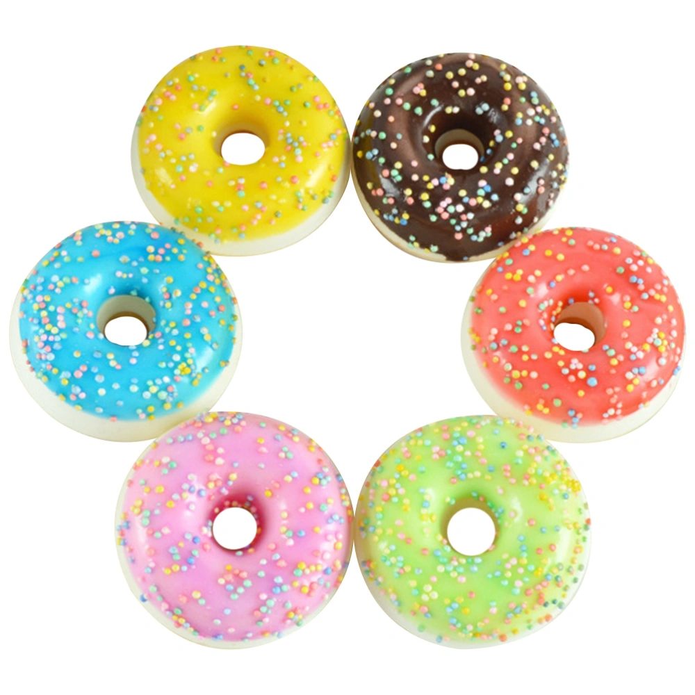 6pcs Artificial Donuts Models Simulated Donuts Photo Props Fake Doughnut Fridge Magnets