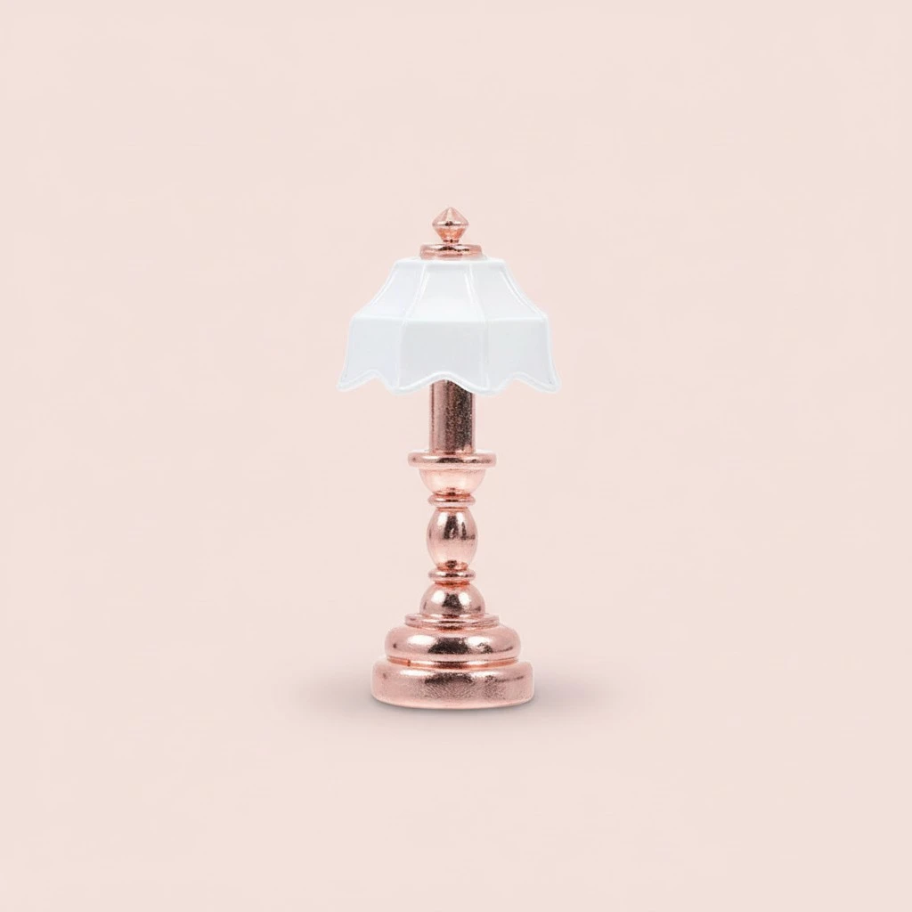 2Pcs Miniature Bedroom Light 1/12 Mini Lamp Mini Table Lamp for Miniature House DIY Scene Ornament