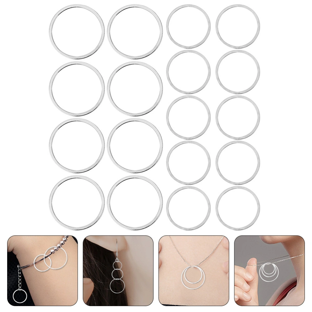 40Pcs Round Earring Circle Charms Hollow Charms Pendants for Jewelry Making