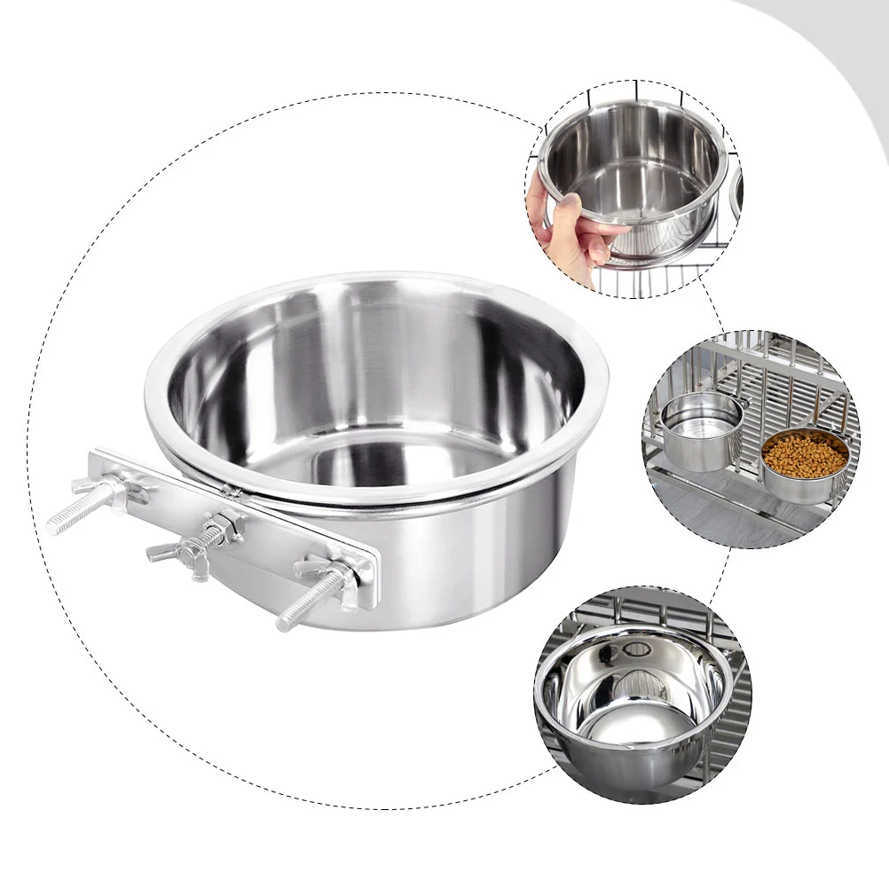 Metal Dog Bowl Anti-slip Pet Bowl Cage Water Bowl Dog Crate Water Bowl Dog Food Bowl