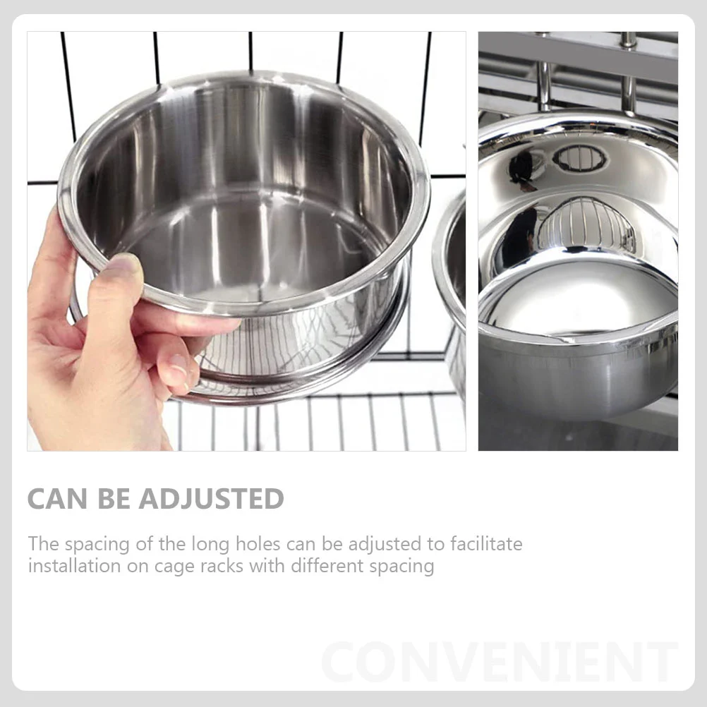 Metal Dog Bowl Anti-slip Pet Bowl Cage Water Bowl Dog Crate Water Bowl Dog Food Bowl