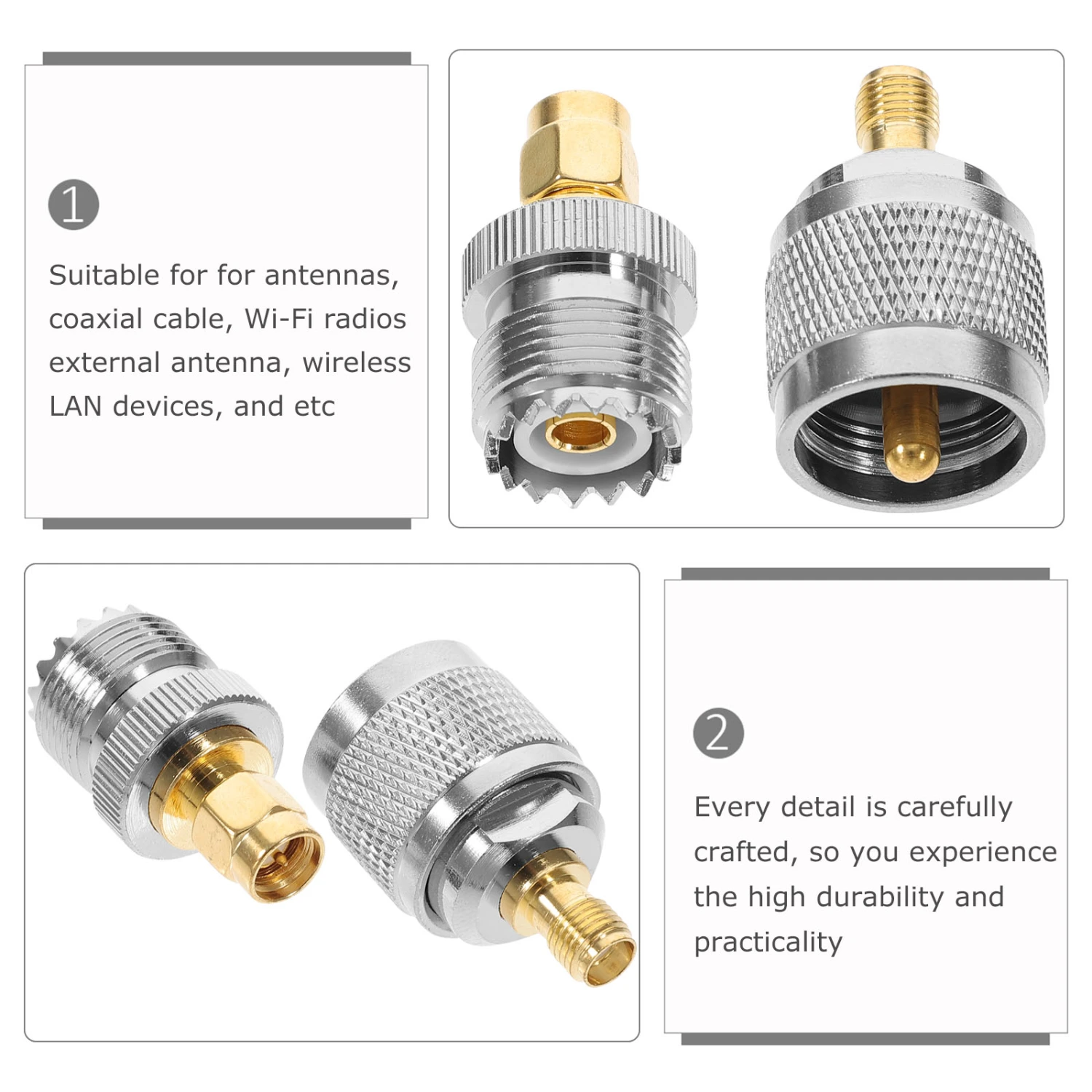 1 Set Sma Adapter Sma To Uhf Jack Electronics Rf Coaxial Adapter Test Converter