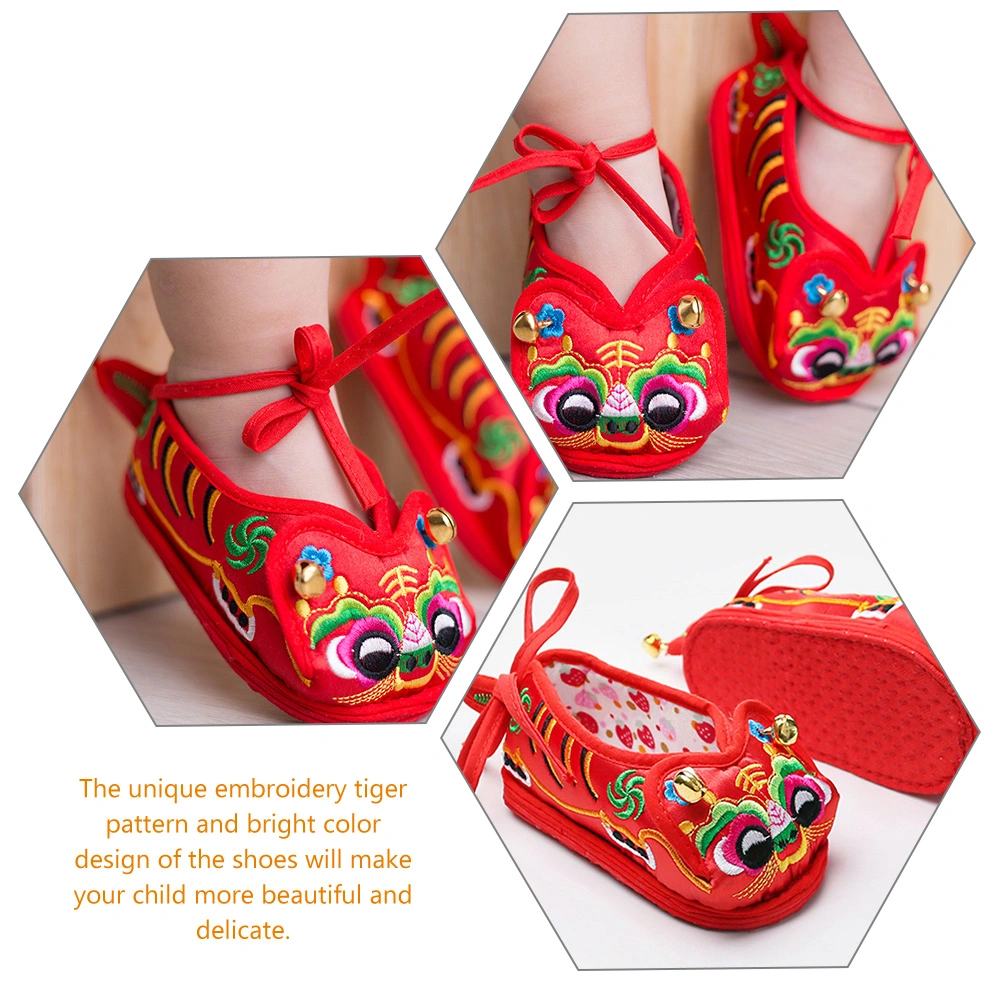 1 Pair Baby Warm Shoes Toddler Walking Shoes Embroidery Tiger Shoes Winter Shoes